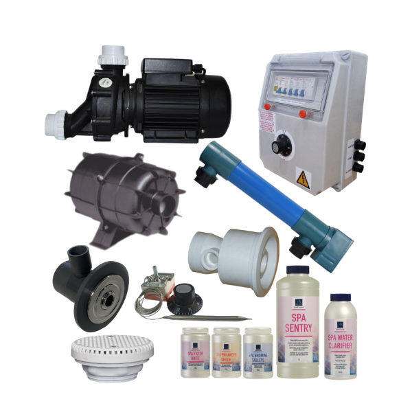 Spa and jacuzzi equipment, parts and water treatment products for maintenance and repair in South Africa